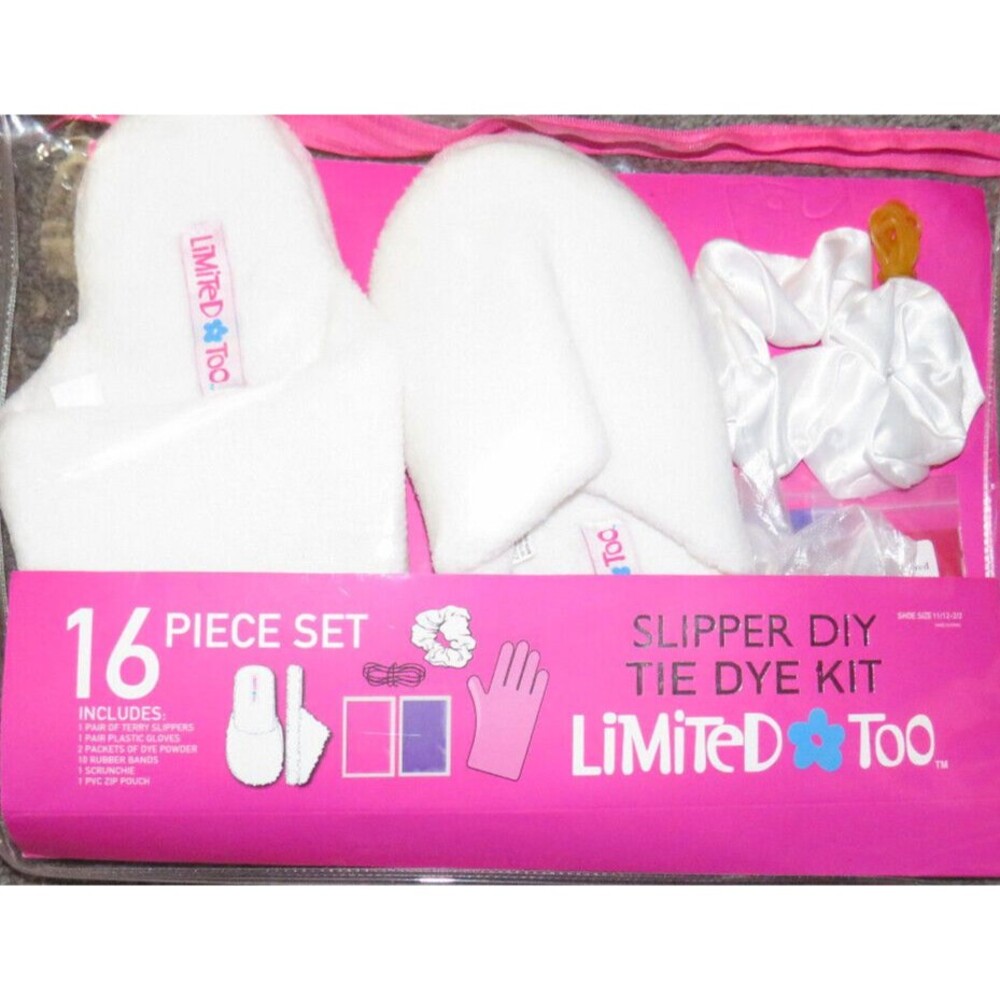 Limited Too Girls Slipper Tie Dye Kit For Shoe Sizes 11/12-2/3